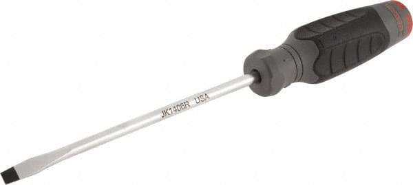 Proto - 260mm OAL Keystone Slotted Screwdriver - 152mm Blade Length, Round Shank, Ergonomic Handle - Americas Industrial Supply
