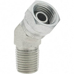 Value Collection - Steel Industrial Pipe 45° Elbow Swivel Adapter - FNPSM x MNPTF - Americas Industrial Supply