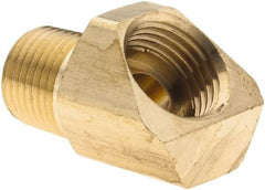 Parker - 1/4" Tube OD, 45° Brass Flared Tube Male 45° Elbow - 1/8 NPT, Flare x MNPT Ends - Americas Industrial Supply