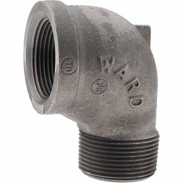 Value Collection - Size 1-1/4", Class 150, Malleable Iron Black Pipe 90° Street Elbow - 150 psi, Threaded End Connection - Americas Industrial Supply