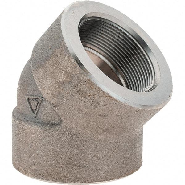 Value Collection - Size 2", Class 3,000, Forged Carbon Steel Black Pipe 45° Elbow - NPT End Connection - Americas Industrial Supply