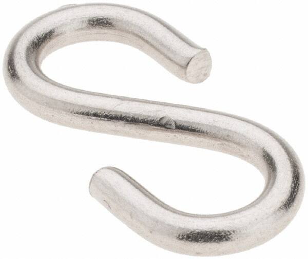 Value Collection - Stainless Steel S-Hook - 17 Lb Capacity, 0.114" Wire, 1-1/4" OAL - Americas Industrial Supply