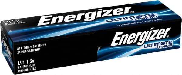 Energizer - Size AA, Lithium, Standard Battery - 1.5 Volts, Button Tab Terminal, FR6 - Americas Industrial Supply