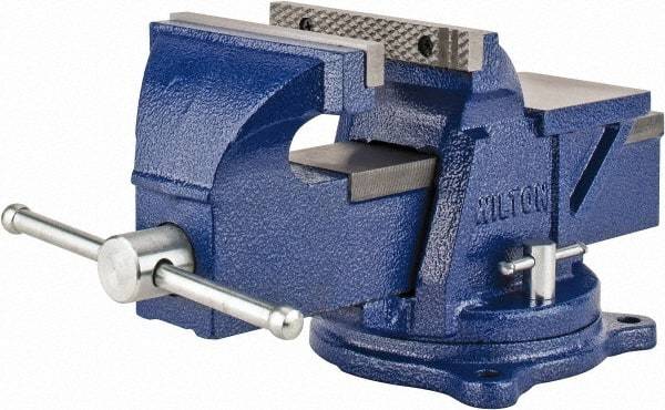 Wilton - 6" Jaw Width, 6" Opening Capacity, 3" Throat Depth, Steel Swivel Bench Vise - Bolt Down Base Attachment - Americas Industrial Supply