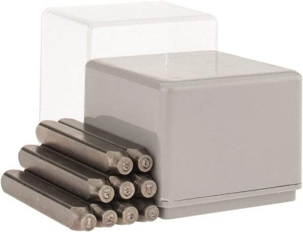 C.H. Hanson - 9 Piece, 3/32" Character Steel Stamp Set - Figures, Heavy Duty - Americas Industrial Supply