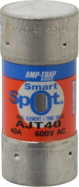 Ferraz Shawmut - 500 VDC, 600 VAC, 40 Amp, Time Delay General Purpose Fuse - Clip Mount, 2-3/8" OAL, 100 at DC, 200 at AC, 300 (Self-Certified) kA Rating, 1-1/16" Diam - Americas Industrial Supply