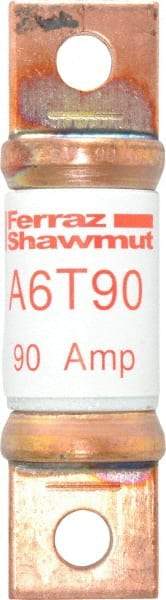 Ferraz Shawmut - 300 VDC & 600 VAC, 90 Amp, Fast-Acting General Purpose Fuse - Bolt-on Mount, 75mm OAL, 100 at DC, 200 at AC kA Rating, 13/16" Diam - Americas Industrial Supply