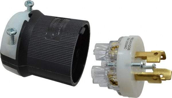 Hubbell Wiring Device-Kellems - 250 VAC, 30 Amp, NonNEMA Configuration, Industrial Grade, Self Grounding Plug - 3 Phase, 3 Poles, IP20, 0.35 to 1.15 Inch Cord Diameter - Americas Industrial Supply