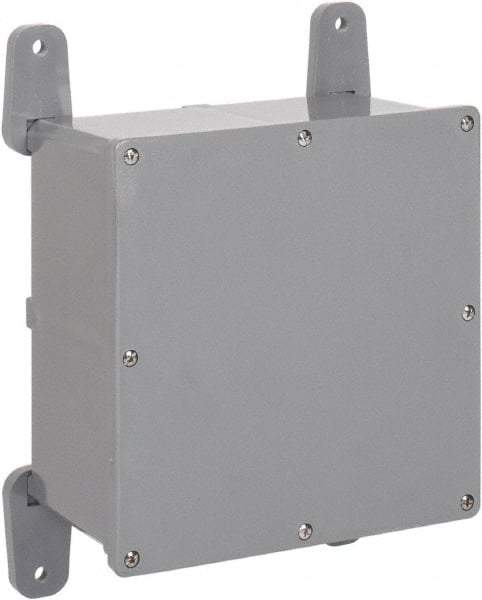 Thomas & Betts - PVC Junction Box Enclosure Screw Flat Cover - NEMA 4, 4X, 8" Wide x 8" High x 4" Deep, Corrosion Resistant - Americas Industrial Supply