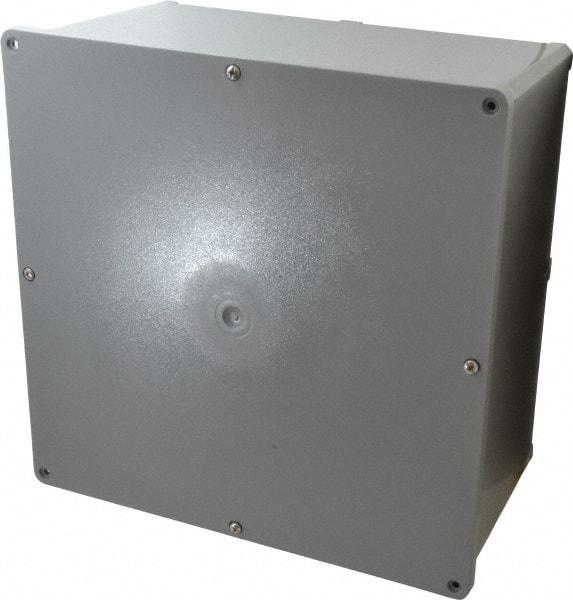 Thomas & Betts - Thermoplastic Junction Box Enclosure Screw Flat Cover - NEMA 4, 4X, 12" Wide x 12" High x 6" Deep, Corrosion Resistant - Americas Industrial Supply