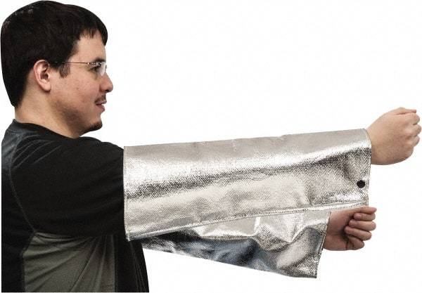 PRO-SAFE - Size Universal, Silver/Yellow/Black Aluminzed Kevlar Aluminized Sleeve - 18" Long Sleeve - Americas Industrial Supply