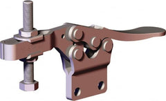 De-Sta-Co - 620 Lb Holding Capacity, Horizontal Handle, Manual Hold Down Toggle Clamp - 70° Handle Movement, 92° Bar Opening, U-Bar, Straight Base, Stainless Steel - Americas Industrial Supply