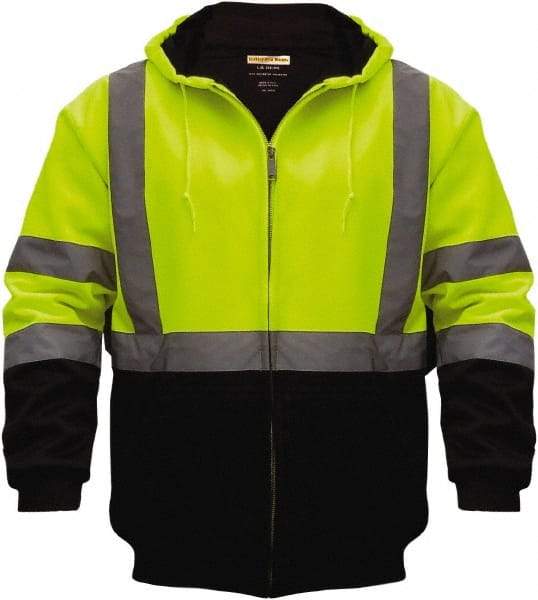 Utility Pro Wear - Size XL Cold Weather & High Visibility Sweatshirt - Yellow, Black, Polyester & Teflon, Zipper Closure, 46 to 48" Chest - Americas Industrial Supply