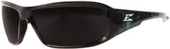 Edge Eyewear - Smoke Lenses, Framed Polarized Glasses - Scratch Resistant, Black Nylon Frame, Size Universal, Wrap Around - Americas Industrial Supply