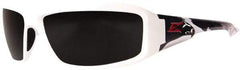 Edge Eyewear - Smoke Lenses, Framed Polarized Glasses - Scratch Resistant, White Nylon Frame, Size Universal, Wrap Around - Americas Industrial Supply