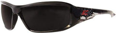 Edge Eyewear - Smoke Lenses, Framed Polarized Glasses - Scratch Resistant, Black Nylon Frame, Size Universal, Wrap Around - Americas Industrial Supply