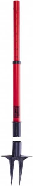 Banner Stakes - 22 to 42" High, 2-3/8" Pole Diam, Stanchion - 9" Base Diam, Removable Spike Nylon Base, Red Plastic Post, For Outdoor Use - Americas Industrial Supply