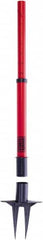 Banner Stakes - 22 to 42" High, 2-3/8" Pole Diam, Stanchion - 9" Base Diam, Removable Spike Nylon Base, Red Plastic Post, For Outdoor Use - Americas Industrial Supply