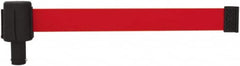 Banner Stakes - 6.61" High x 15' Long x 2-1/2" Wide Retractable Barrier Belt - Plastic & Polyester, Matte Finish, Red, Use with Banner Stakes Plus Stanchion, Banner Stakes Plus Base - Americas Industrial Supply
