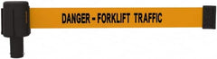 Banner Stakes - 6.61" High x 15' Long x 2-1/2" Wide Retractable Barrier Belt - Plastic & Polyester, Matte Finish, Orange, Use with Banner Stakes Plus Stanchion, Banner Stakes Plus Base - Americas Industrial Supply