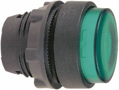 Schneider Electric - 22mm Mount Hole, Extended Straight, Pushbutton Switch Only - Round, Green Pushbutton, Illuminated, Momentary (MO) - Americas Industrial Supply