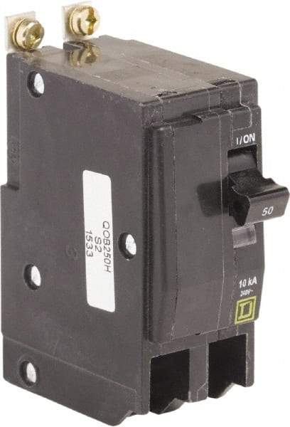 Square D - 50 Amp, 240 VAC, 2 Pole, Bolt On Miniature Circuit Breaker - 8-2 AWG - Americas Industrial Supply