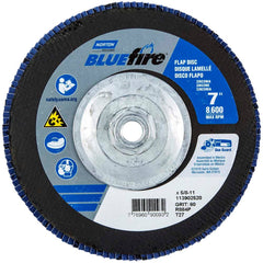 Norton - 7" 60 Grit 5/8-11 Center Hole Type 27 Zirconia Alumina Flap Disc - Americas Industrial Supply