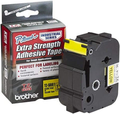 Brother - 1-1/2" Wide, Yellow Tape Cassette - For Label Maker - Americas Industrial Supply