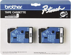 Brother - 3/8" Wide x 300" Long, Black Tape Cassette - For Label Maker - Americas Industrial Supply