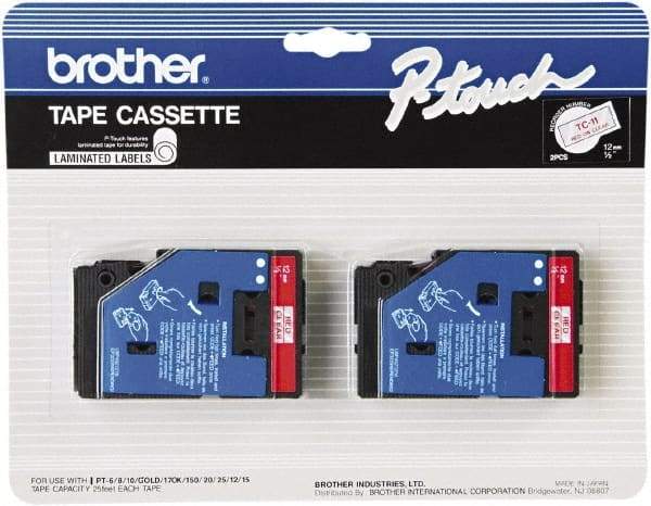 Brother - 1/2" Wide x 300" Long, Clear Tape Cassette - For Label Maker - Americas Industrial Supply