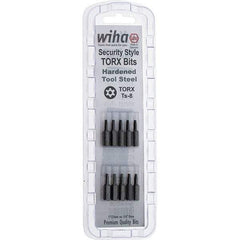 Wiha - 1/4" Drive T8 Tamperproof Torx Screwdriver Bit - 1" OAL, Tamper Resistant Bit - Americas Industrial Supply