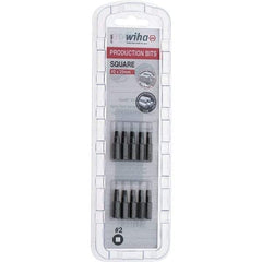 Wiha - 1/4" Drive, #2 Square Screwdriver Bit - 1" OAL - Americas Industrial Supply