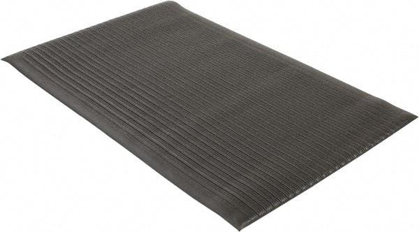 Wearwell - 5' Long x 3' Wide, Dry Environment, Anti-Fatigue Matting - Black, Vinyl with Vinyl Sponge Base, Rounded on 4 Sides - Americas Industrial Supply