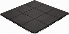 Wearwell - 3' Long x 3' Wide x 5/8" Thick, Anti-Fatigue Modular Matting Tiles - 4 Interlocking Sides, Black, For Dry Areas, Series 570 - Americas Industrial Supply