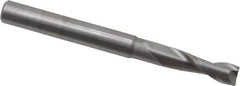 OSG - 4.5mm, 14mm LOC, 5mm Shank Diam, 51mm OAL, 2 Flute, Solid Carbide Square End Mill - Single End, Uncoated, Spiral Flute, 30° Helix, Centercutting, Right Hand Cut, Right Hand Flute, Series 402 - Americas Industrial Supply