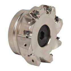 Seco - 8 Inserts, 4" Cut Diam, 1-1/2" Arbor Diam, 0.295" Max Depth of Cut, Indexable Square-Shoulder Face Mill - 0/90° Lead Angle, 1.97" High, XNEX 0806.. Insert Compatibility, Through Coolant, Series Square 6 - Americas Industrial Supply