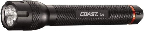 Coast Cutlery - White LED Bulb, 120 Lumens, Industrial/Tactical Flashlight - Black Aluminum Body, 2 AA Alkaline Batteries Included - Americas Industrial Supply
