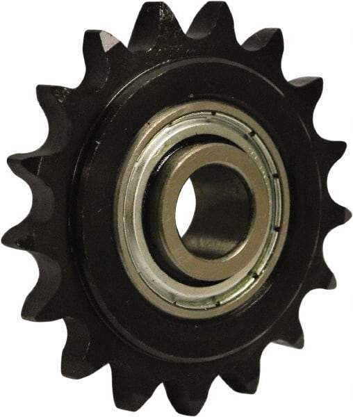 U.S. Tsubaki - 18 Tooth, 3.14" Outside Diam, Carbon Steel, Chain Idler Sprocket - Chain Size 40, 0.638" Bore Diam - Americas Industrial Supply