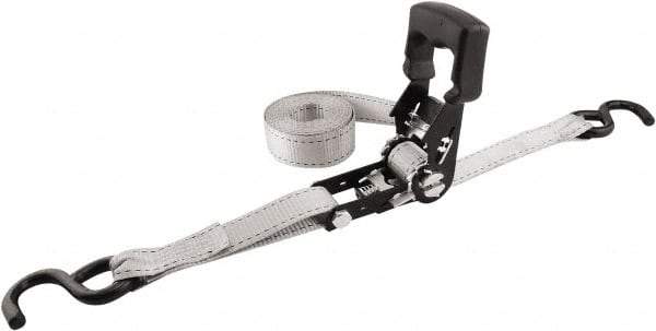 Erickson Manufacturing - 12' Long x 1-1/4" Wide, 2,500 Lb Basket Capacity, Polyester Web Sling - Gray - Americas Industrial Supply