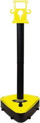 PRO-SAFE - 46-1/2" High, 3" Pole Diam, Warning Post - 55-1/4" Base Diam, Triangle Plastic Base, Black Plastic Post, For Outdoor Use - Americas Industrial Supply