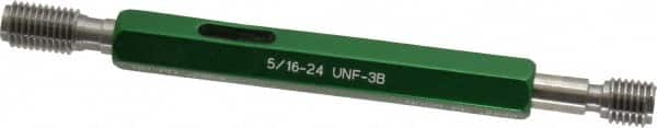 GF Gage - 5/16-24, Class 3B, Double End Plug Thread Go/No Go Gage - Hardened Tool Steel, Size 1 Handle Included - Americas Industrial Supply