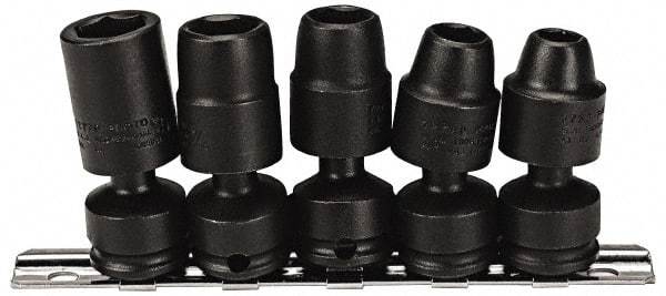 Proto - 5 Piece 3/8" Drive Impact Socket Set - 6 Points, 3/8" to 5/8" Range, Inch Measurement Standard - Americas Industrial Supply