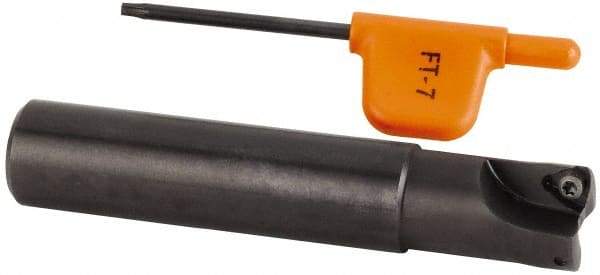 Kennametal - 5/8" Cut Diam, 0.033" Max Depth, 5/8" Shank Diam, Cylindrical Shank Indexable High-Feed Helical End Mill - Screw Holding Method, WP..0302.. Insert, KF Toolholder, Through Coolant - Americas Industrial Supply