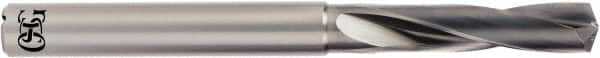 OSG - 8.7mm 140° Spiral Flute Solid Carbide Screw Machine Drill Bit - WXS Finish, Right Hand Cut, 44mm Flute Length, 101mm OAL, Standard Point, Straight Shank, Through Coolant - Americas Industrial Supply