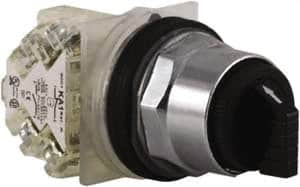 Square D - 30mm Mount Hole, 3 Position, Selector Switch Only - Black, Maintained (MA), Nonilluminated - Americas Industrial Supply
