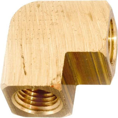 ANDERSON METALS - 1/4-18 Female Thread, Lead Free Brass Industrial Pipe 90° Female Elbow - FNPT, 1,000 psi - Americas Industrial Supply