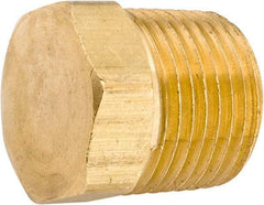 ANDERSON METALS - 1/2-14 Male Thread, Lead Free Brass Industrial Pipe Hex Head Plug - MNPT, 1,000 psi - Americas Industrial Supply