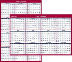 AT-A-GLANCE - 1 Sheet, 32 x 48", Erasable Wall Planner - Blue & Red - Americas Industrial Supply