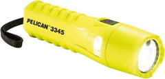 Pelican Products, Inc. - White LED Bulb, 280 Lumens, Industrial/Tactical Flashlight - Yellow Polycarbonate Body, 3 AA Alkaline Batteries Not Included - Americas Industrial Supply