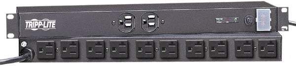 Tripp-Lite - 12 Outlets, 120 VAC15 Amps, 10' Cord, Power Outlet Strip - Floor, Keyhole Mount, 5-15 NEMA Configuration, 4" Strip - Americas Industrial Supply